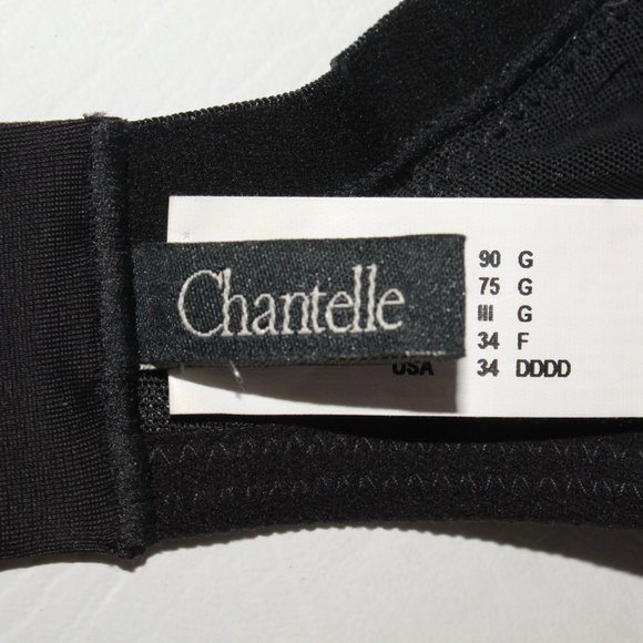 Chantelle Norah Chic Sz 36DDDD Black Underwire Mesh Light Padded Cup Bra - Picture 7 of 8